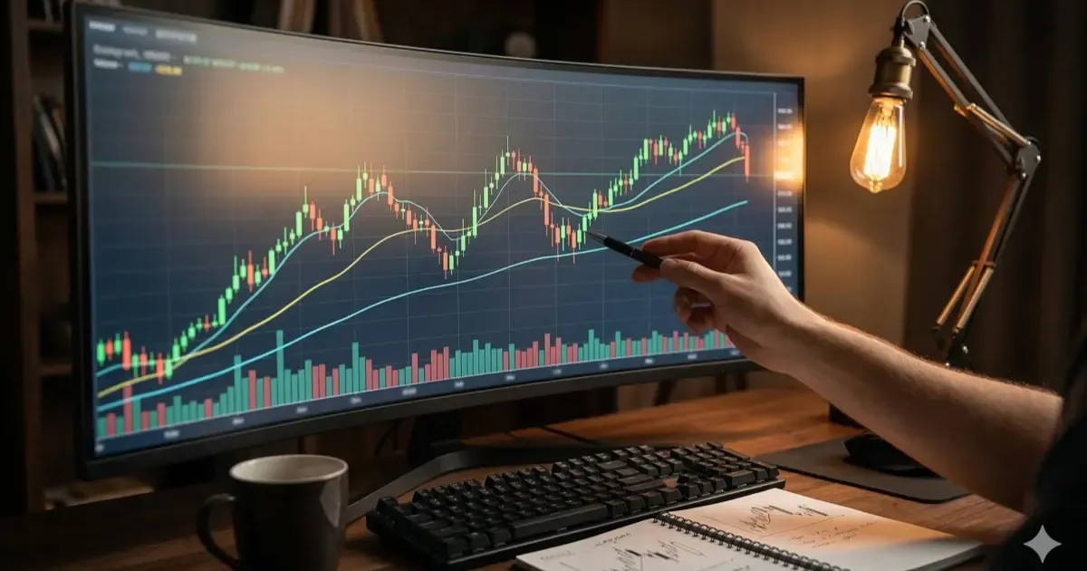 Step-by-step visual guide for reading stock charts with candlesticks