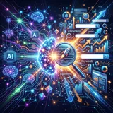 A colorful abstract representation of artificial intelligence intersecting with search engine optimization.