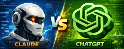 Side-by-side comparison of Claude and ChatGPT AI interfaces