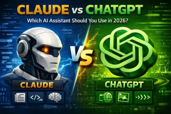 Side-by-side comparison of Claude and ChatGPT AI interfaces