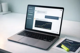 ChatGPT interface showing stock research prompts and analysis