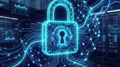 Abstract representation of artificial intelligence protecting a digital network