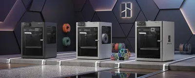 A lineup of Bambu Lab H2 Series 3D printers.