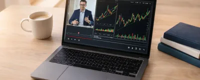 Collection of free investing course platforms on a laptop screen