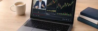 Collection of free investing course platforms on a laptop screen