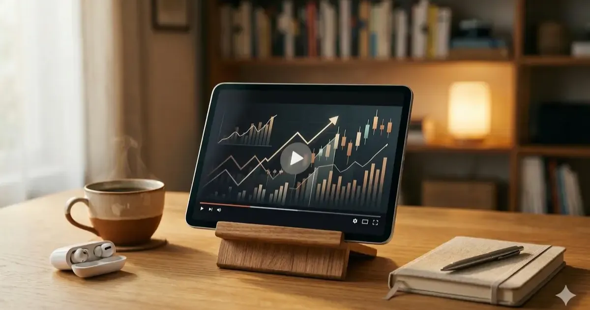 Collection of finance YouTube channel thumbnails on a screen
