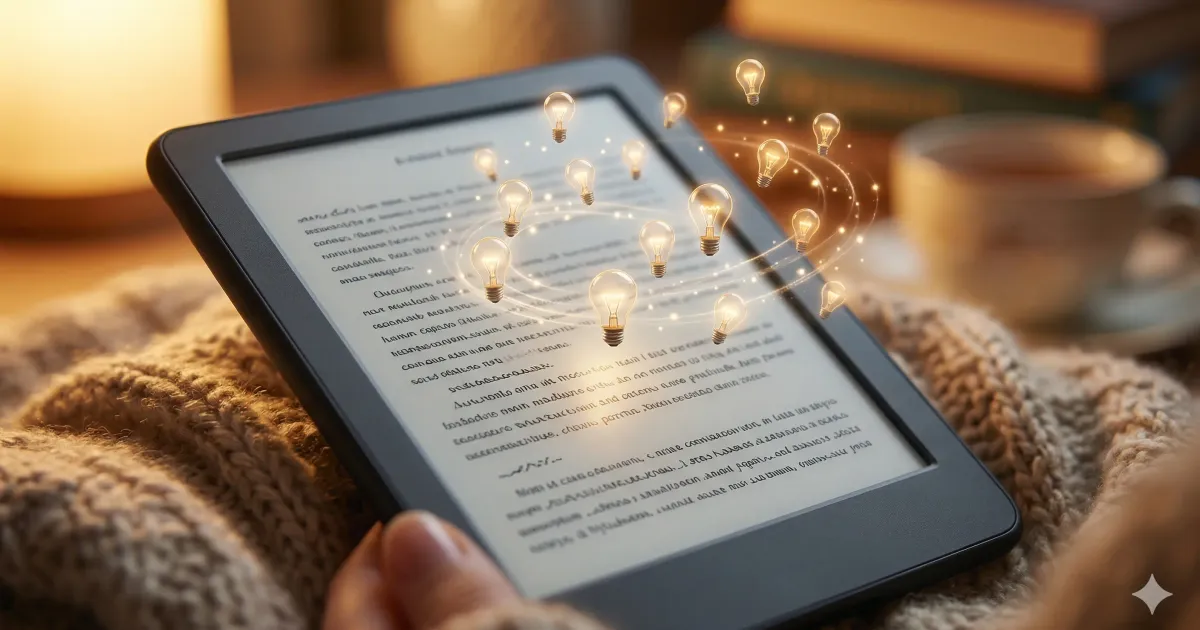 Kindle e-reader showing hidden features and customization options