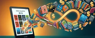 Kindle with Unlimited catalog and cost breakdown illustration