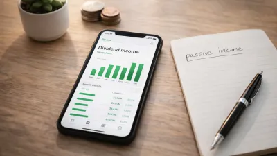 Collection of dividend tracker app interfaces showing income dashboards
