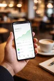 Collection of beginner investing app interfaces on a smartphone