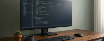 Collection of WFH monitors arranged on desks in a home office