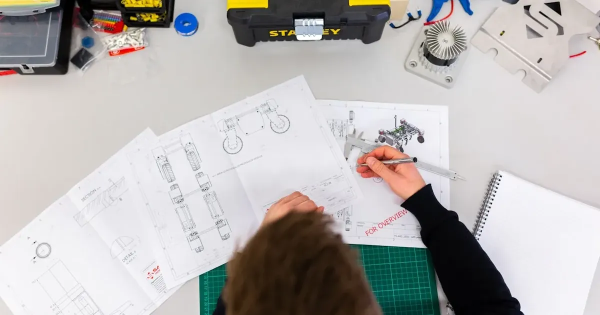 3D printer with cost breakdown elements on a modern desk