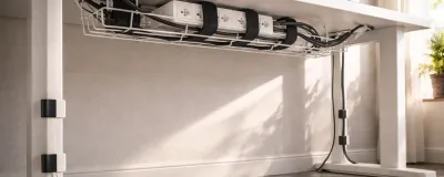 Step-by-step visual guide for organizing desk cables neatly