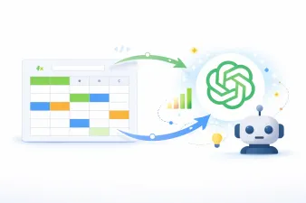 ChatGPT generating Excel formulas on a laptop next to a spreadsheet
