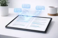 Collection of AI PDF summarizer tools processing a long document