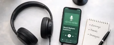 Collection of investing podcast cover art arranged on a clean background