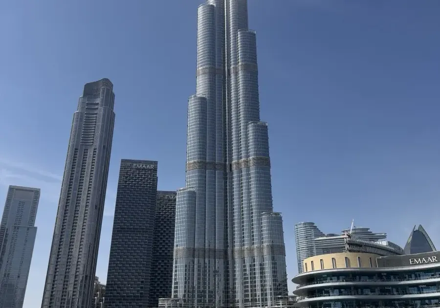 Dubai skyline with Burj Khalifa from an AI-planned trip itinerary