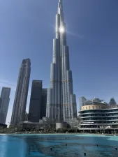 Dubai skyline with Burj Khalifa from an AI-planned trip itinerary