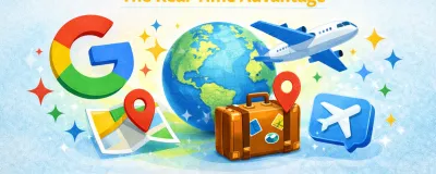 Google Gemini travel planning interface with real-time search results
