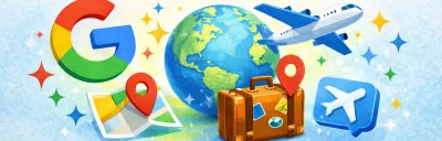 Google Gemini travel planning interface with real-time search results