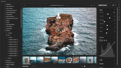 RapidRAW photo editing interface showing RAW image processing