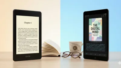 Side-by-side comparison of Kindle and iPad for reading books