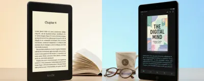 Side-by-side comparison of Kindle and iPad for reading books