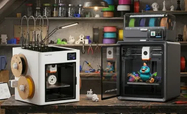 Side-by-side comparison of Anycubic S1 Max and Snapmaker U1 printers