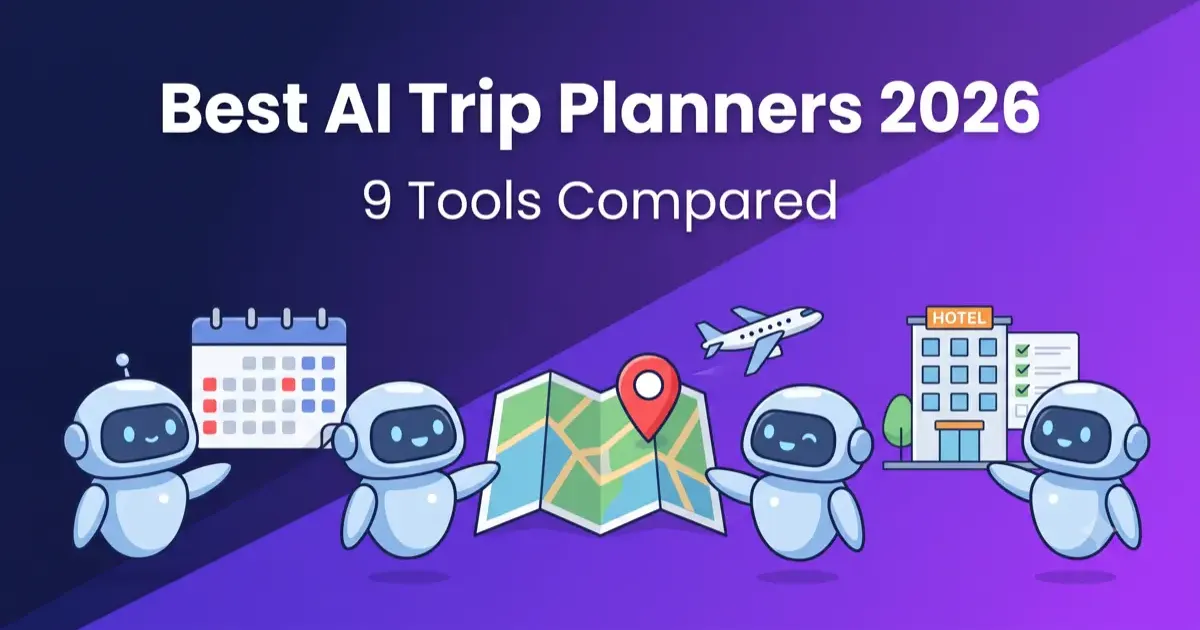 Collection of AI trip planner app interfaces on a laptop screen