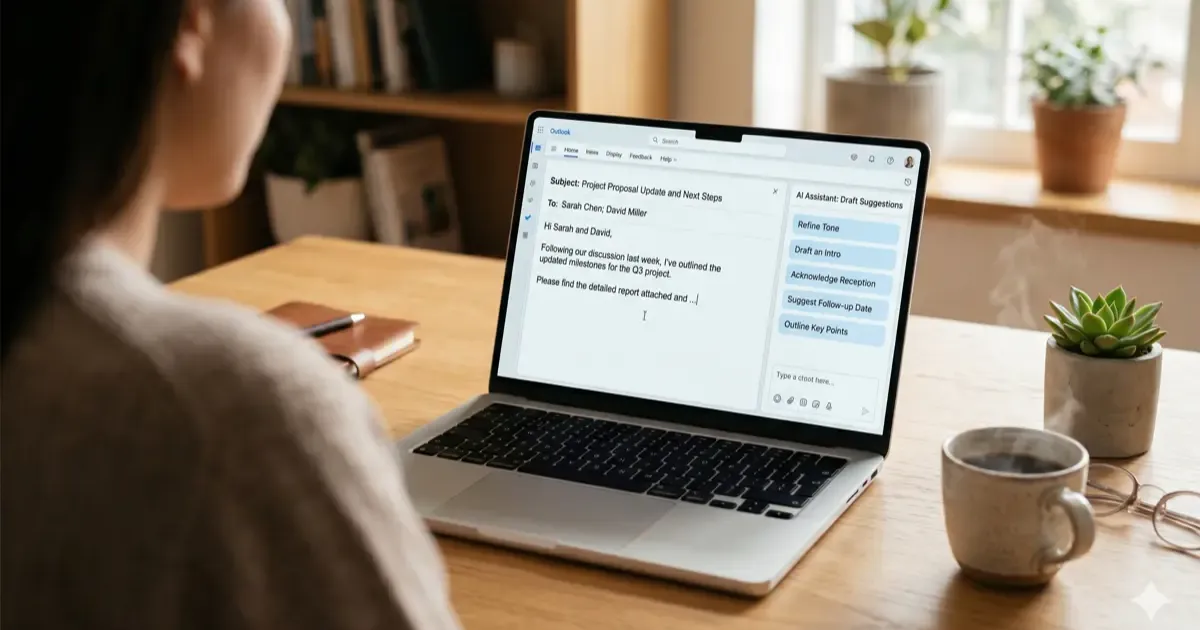 ChatGPT interface drafting a professional email with a template structure