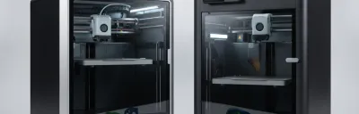 Bambu Lab X2D and P1S 3D printers side by side for comparison