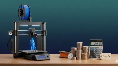 Illustration showing 3D printing cost breakdown with printer and filament