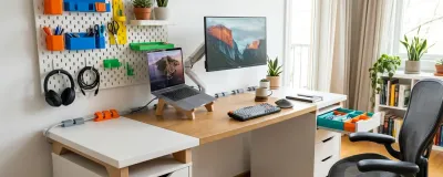 Custom 3D printed organizers and accessories mounted on IKEA furniture