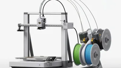 The Bambu Lab A2L 3D printer showing its large 330mm build plate.