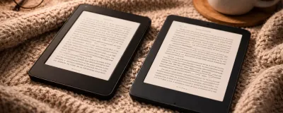 Side-by-side comparison of Kindle and Kobo e-readers