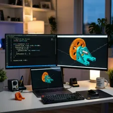 OpenSCAD code editor with a 3D model preview for beginners