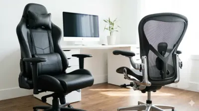 Side-by-side comparison of Secretlab Titan Evo and Herman Miller Aeron chairs