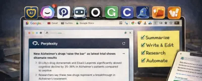 Collection of AI Chrome extension icons in a browser toolbar