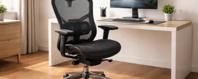 Collection of ergonomic office chairs in a modern home office