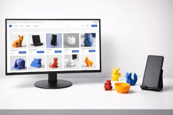 Collection of free 3D model websites showing STL file previews