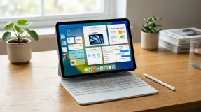 11-inch iPad Air with M4 chip running iPadOS 27 with Apple Pencil Pro on a modern workspace desk