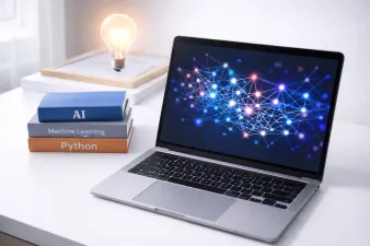 Illustration showing the complete AI learning roadmap with milestones