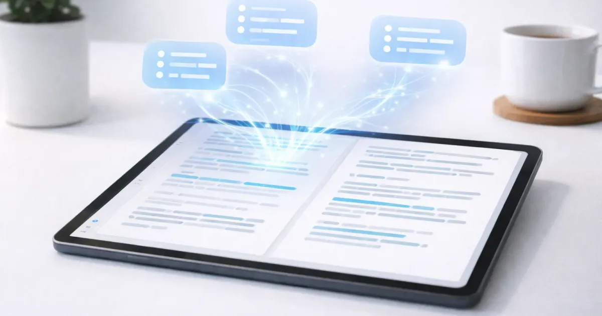 Collection of AI PDF summarizer tools processing a long document