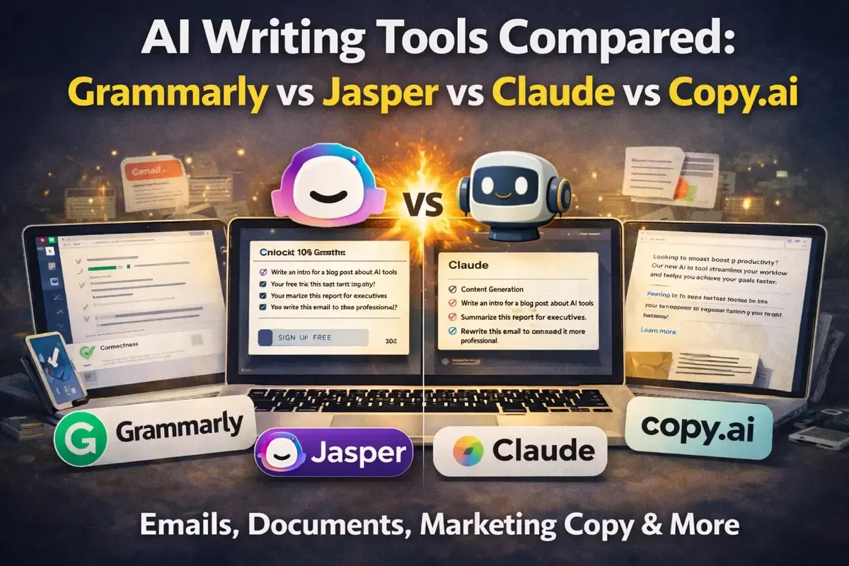 Best AI Writing Tools 2026 [Tested]: Grammarly vs Jasper vs Claude