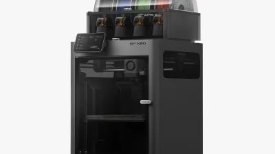 Bambu Lab X2D 3D printer with AMS 2 multi-material system