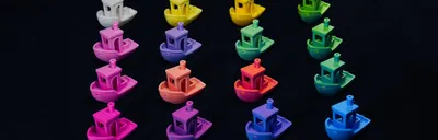A 3D printed object showing smooth color gradients created using Bambu Studio's mixing feature.