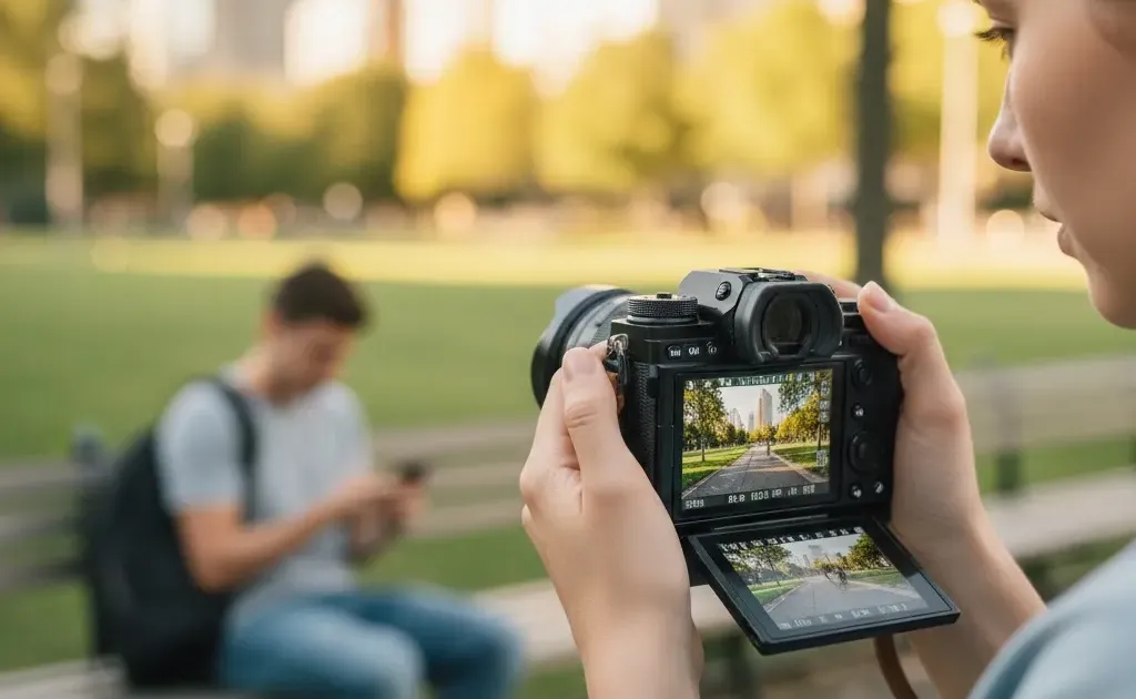 Collection of beginner cameras from Canon, Nikon, and Sony on a white surface