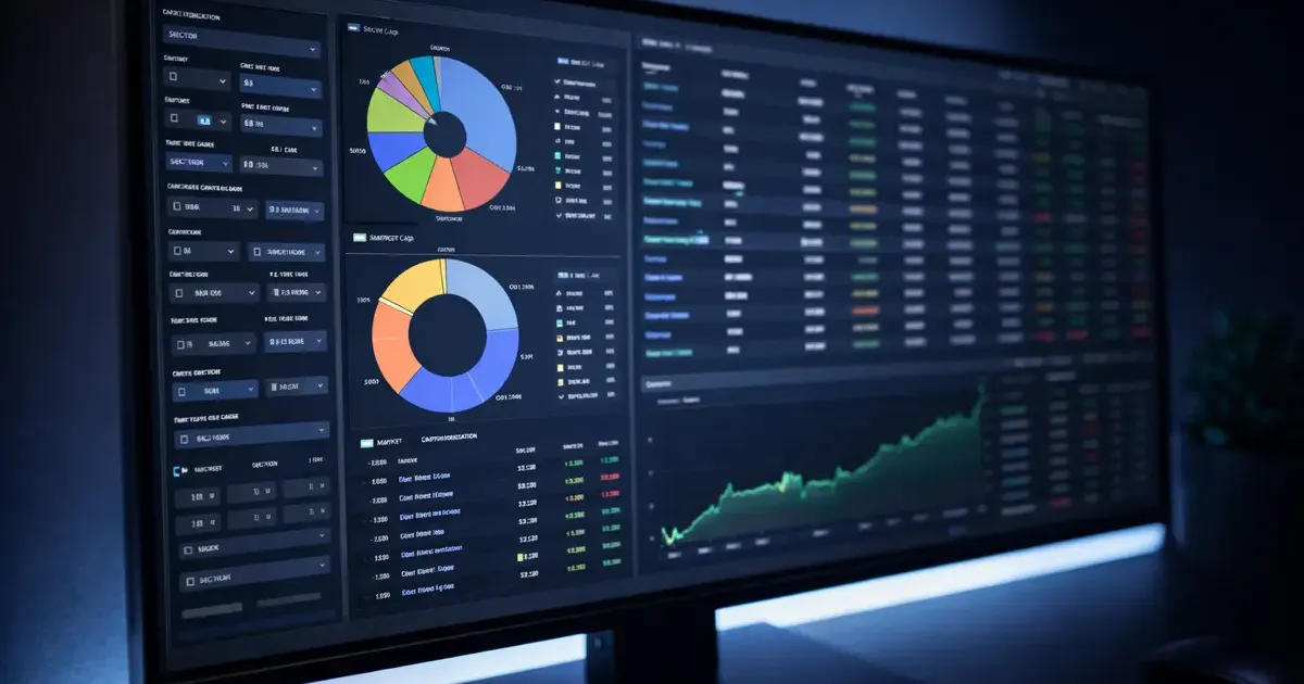 Collection of free stock screener interfaces showing filter options