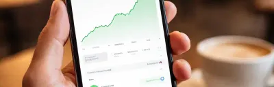 Collection of beginner investing app interfaces on a smartphone