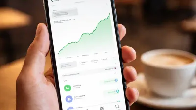 Collection of beginner investing app interfaces on a smartphone